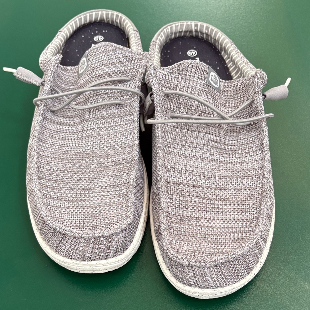 Hey Dude Light Gray Knit Loafers